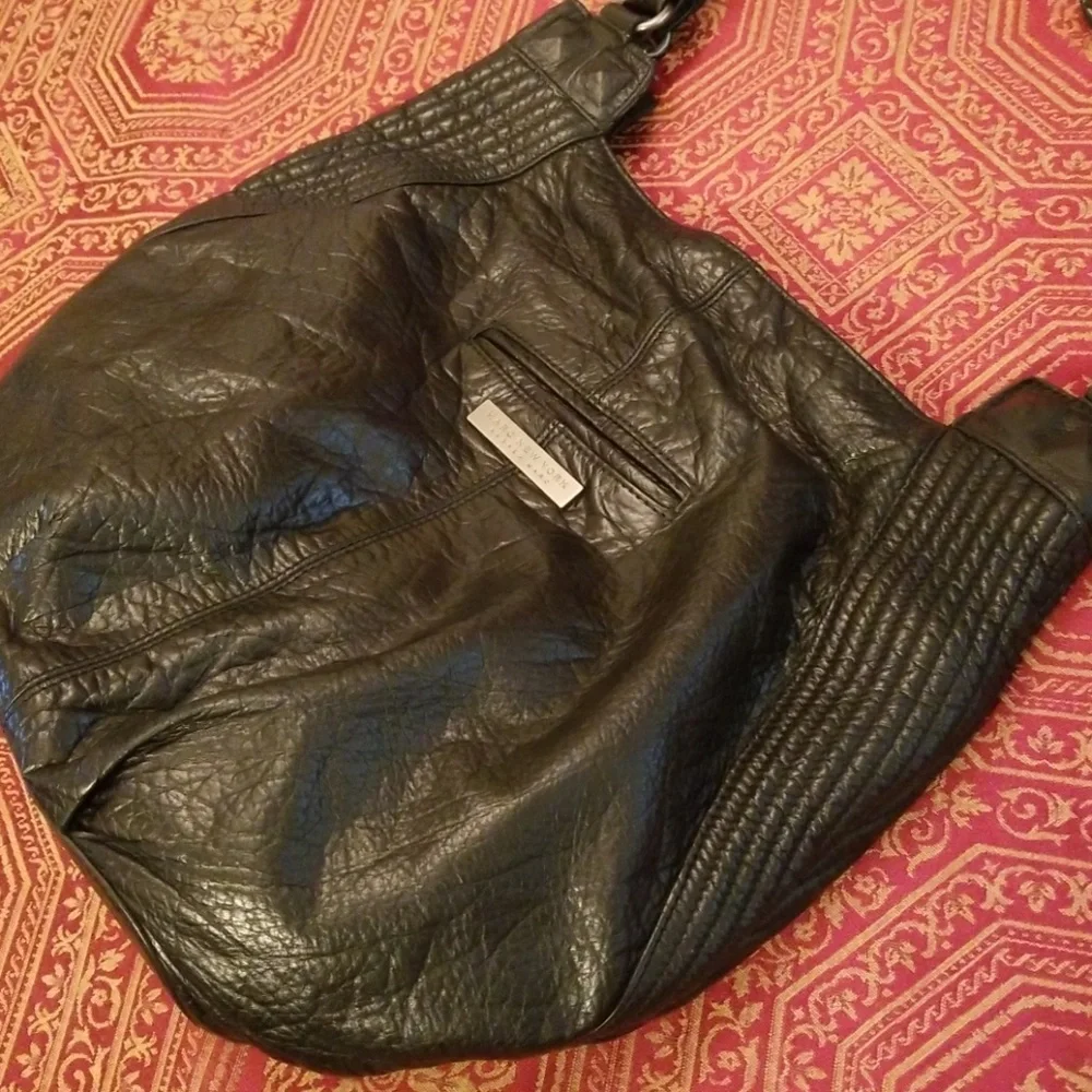 Andrew Marc genuine leather hobo bag, black